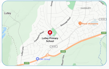 Map to show where Lutley is located
