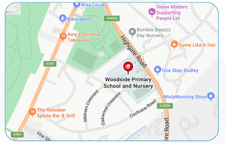 Map to show where Woodside School is located